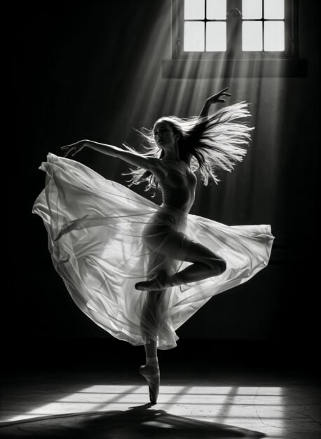 Ballerina in Mid-Pirouette